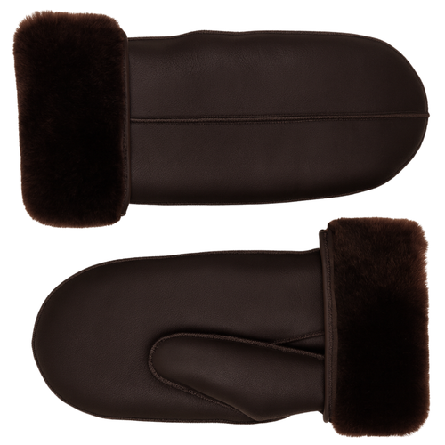 Zavelio Men's Sheepskin Mittens – Brown