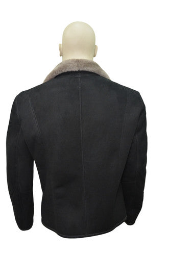 Zavelio Men's Sheepskin Jacket 1313 – Black