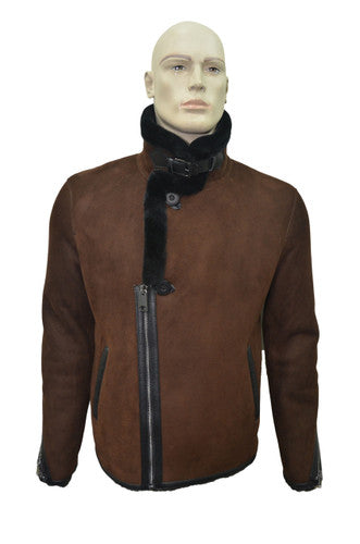 Zavelio Men's Sheepskin Jacket 1313 – Brick