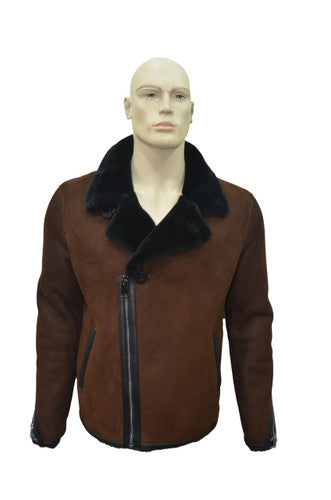 Zavelio Men's Sheepskin Jacket 1313 – Brick