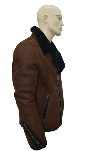 Zavelio Men's Sheepskin Jacket 1313 – Brick