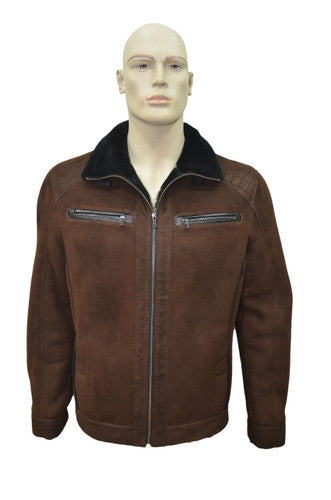 Zavelio Men's Sheepskin Jacket 1401 – Brick