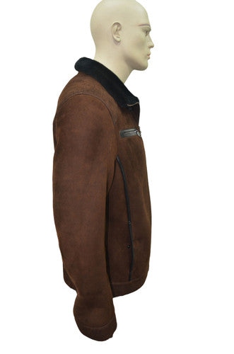 Zavelio Men's Sheepskin Jacket 1401 – Brick
