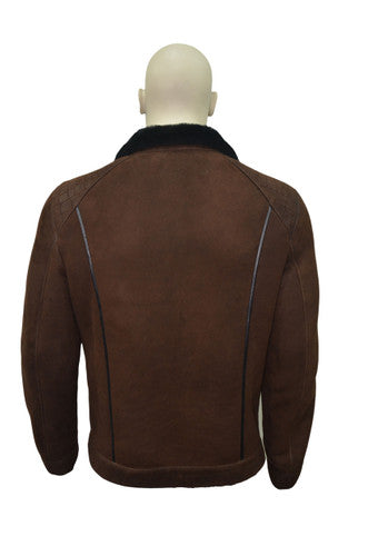 Zavelio Men's Sheepskin Jacket 1401 – Brick