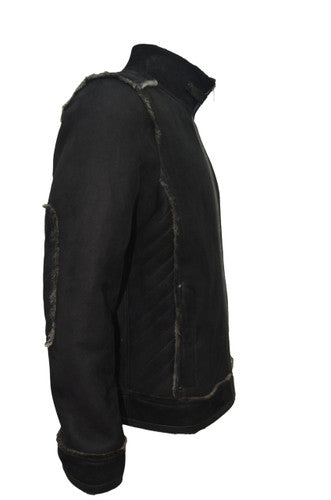 Zavelio Men's Sheepskin Jacket 1402 – Black