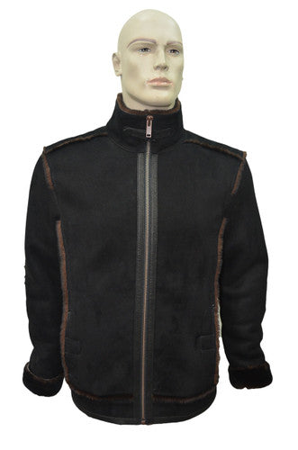 Zavelio Men's Sheepskin Jacket 1402 – Brown