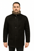 Zavelio Men's Sheepskin Coat 1403 – Black