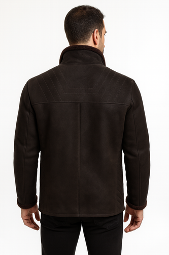 Zavelio Men's Sheepskin Coat 1403 – Brown
