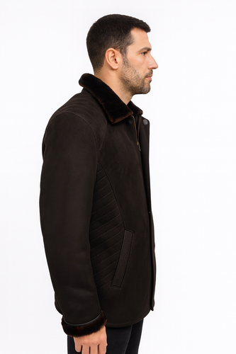 Zavelio Men's Sheepskin Coat 1403 – Brown