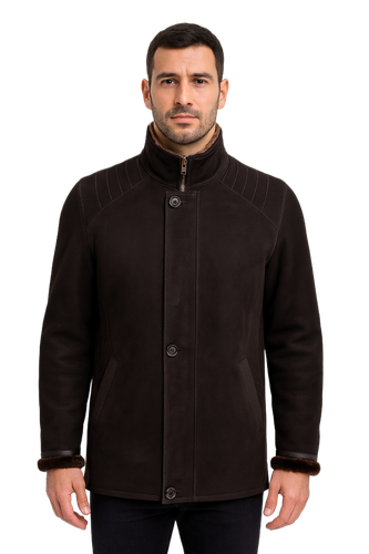 Zavelio Men's Sheepskin Coat 1403 – Brown