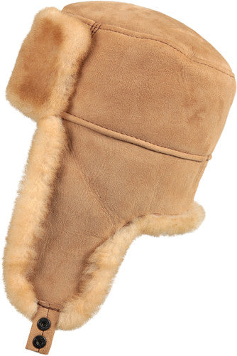Zavelio Sheepskin Ushanka Hat – Tan