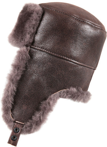 Zavelio Sheepskin Ushanka Hat – Taupe Brown