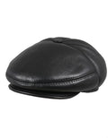 Zavelio Men's Five-Panel Sheepskin Ivy Cap – Black