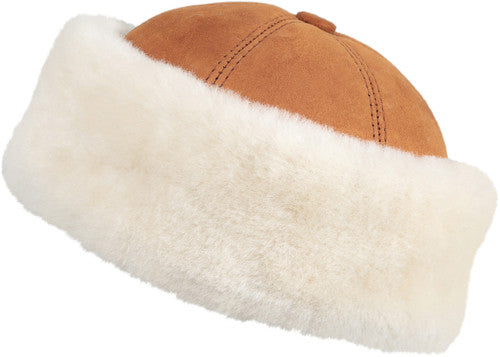 Zavelio Sheepskin Beanie Hat – Cognac