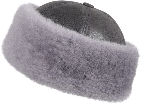 Zavelio Bonnet en peau de mouton – bleu clair