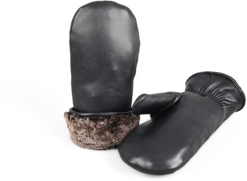 Zavelio Unisex wanten van schapenvacht – zwart