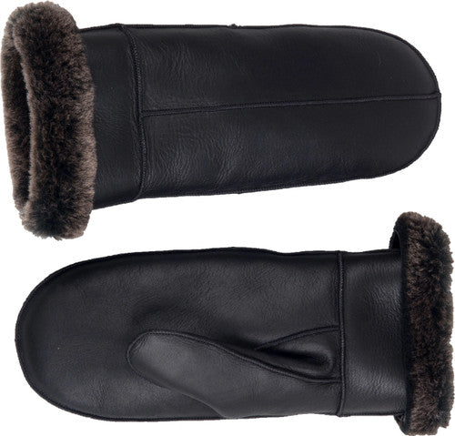 Zavelio Women's Sheepskin Mittens – Black