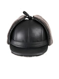 Zavelio Sheepskin Visor Hat – Black