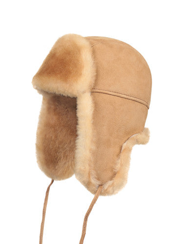 Zavelio Kids' Sheepskin Aviator Hat – Tan