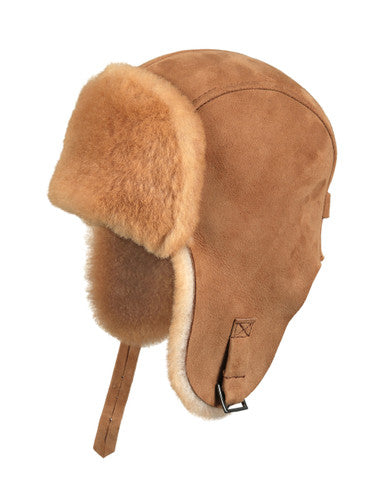 Zavelio Sheepskin Pilot Hat – Tan