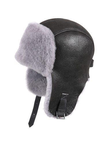 Zavelio Sheepskin Pilot Hat – Light Blue