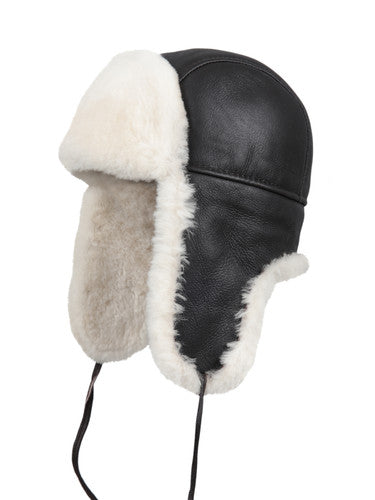 Zavelio Kids' Sheepskin Aviator Hat – Brown/Beige