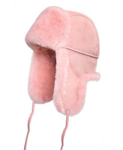 Zavelio Kids' Sheepskin Aviator Hat – Pink
