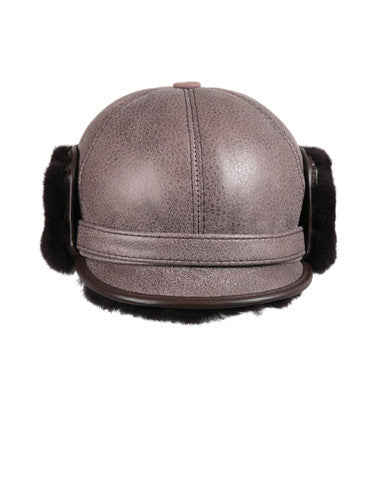 Zavelio Lammfell-Fliegermütze – Schwarz