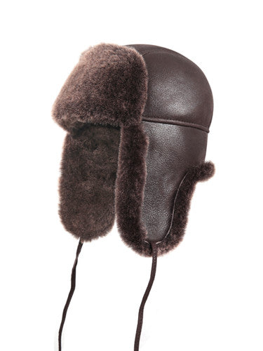 Zavelio Kids' Sheepskin Aviator Hat – Brown