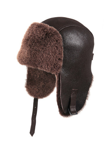 Zavelio Sheepskin Pilot Hat – Brown