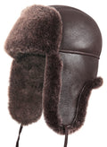 Zavelio Genuine Sheepskin Aviator Hat – Brown