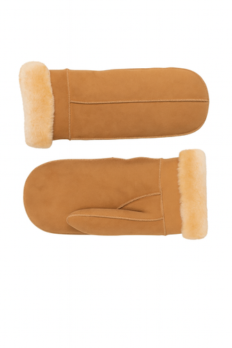 Zavelio Women's Sheepskin Mittens – Tan