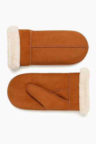 Zavelio Women's Sheepskin Mittens – Cognac