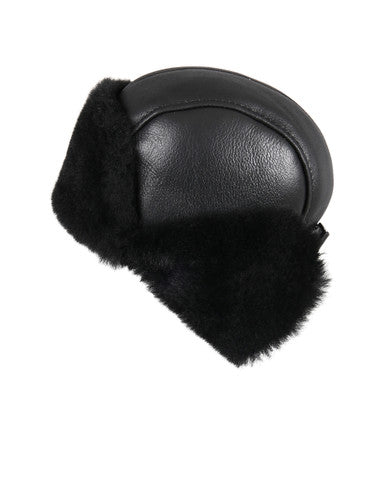 Zavelio Sheepskin Pilot Hat – Solid Black