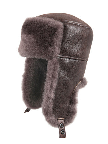 Zavelio Sheepskin Ushanka Hat – Taupe Brown