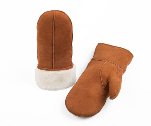 Zavelio Moufles homme en peau de mouton – cognac