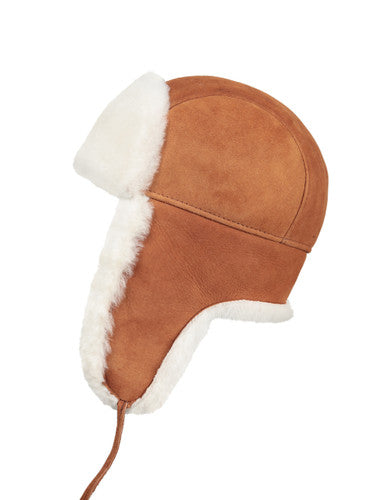 Zavelio Kids' Sheepskin Aviator Hat – Cognac
