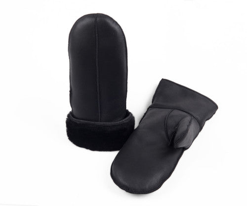 Zavelio Moufles homme en peau de mouton – entièrement noir