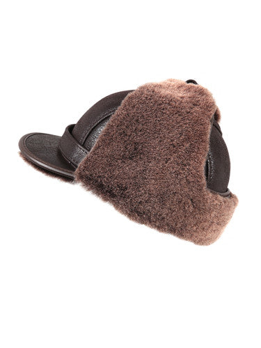 Zavelio Sheepskin Visor Hat – Brown