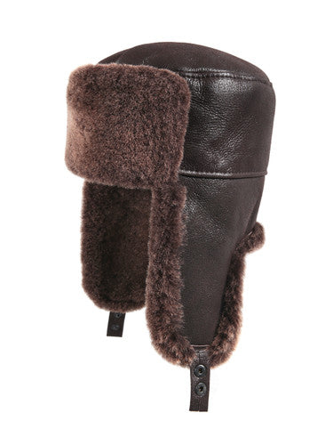 Zavelio Sheepskin Ushanka Hat – Brown