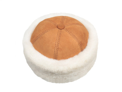 Zavelio Bonnet en peau de mouton – cognac