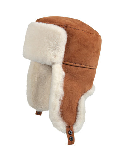 Zavelio Sheepskin Ushanka Hat – Cognac