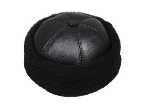 Zavelio Bonnet en peau de mouton – entièrement noir