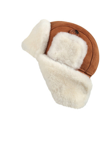 Zavelio Women's Sheepskin Aviator Hat – Cognac