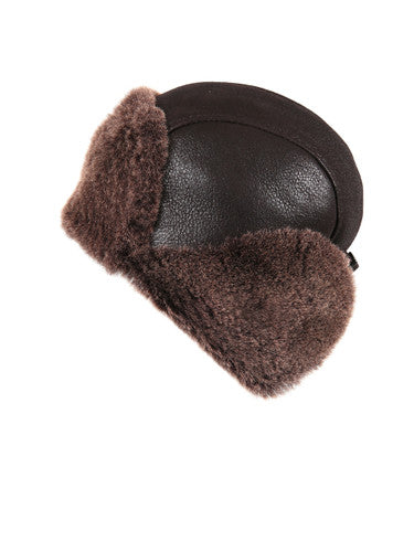 Zavelio Sheepskin Pilot Hat – Brown
