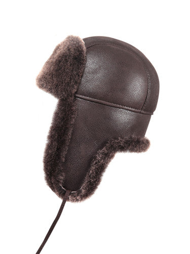 Zavelio Kids' Sheepskin Aviator Hat – Brown