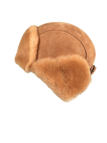 Zavelio Sheepskin Pilot Hat – Tan