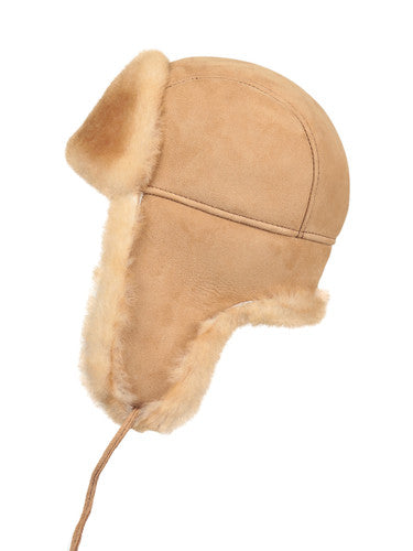 Zavelio Kids' Sheepskin Aviator Hat – Tan