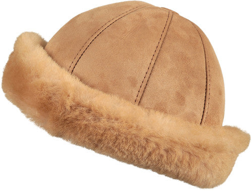 Zavelio Women's Sheepskin Bucket Hat – Tan