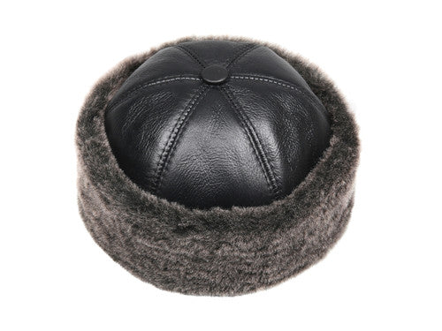 Zavelio Bonnet en peau de mouton – noir